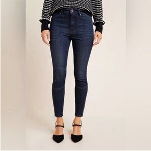 Anthropologie Pilcro High-Rise Moto Denim Leggings size 29 dark blue